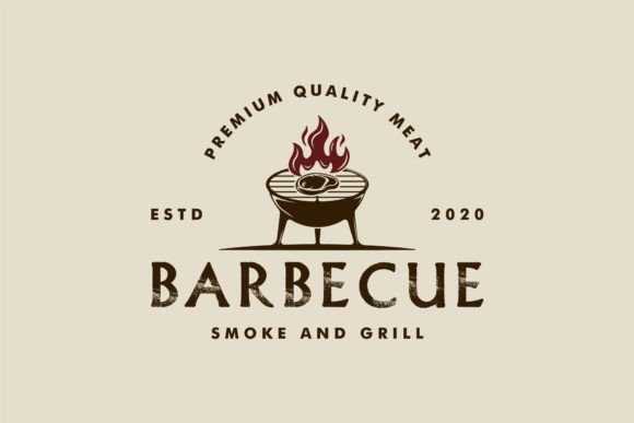 Barbecue Grill Silhouette Logo Vector