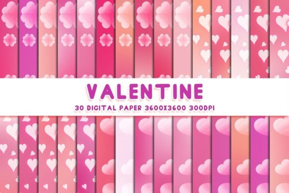 Heart Valentine Digital Papers 37