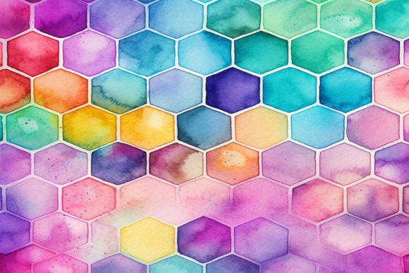 Integrating Watercolor Colorful Geometric Patterns into Digital and Physical Design Projects