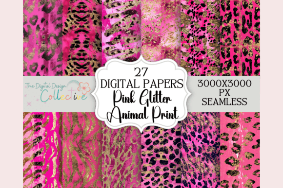 Seamless Pink Glitter Animal Papers: A Practical Resource for Digital Designers