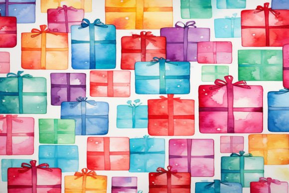 Strategic Application of Watercolor Gift Box Pattern in Digital and Print Design