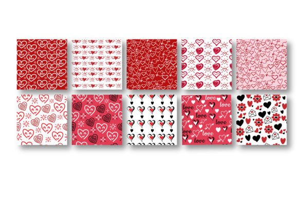 Valentines Seamless Patterns Design