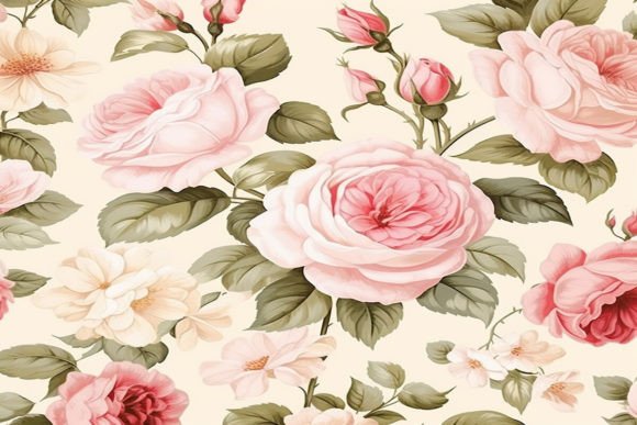 Vintage Floral Rose Background