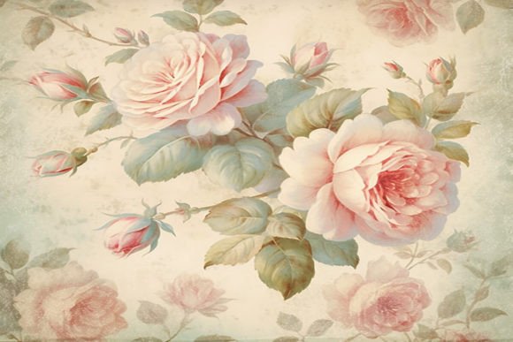 Vintage Shabby Chic Floral Background