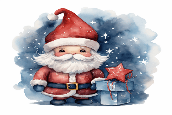 Watercolor Santa Claus Background